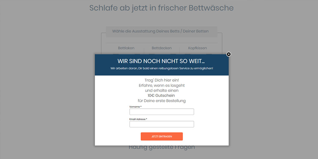 Screenshot der Webssite frischebettwaesche.de.